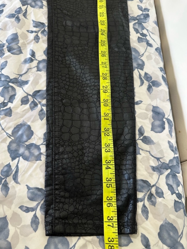 White House Black Market "The Skinny" Mid-Rise Coated Croc-Embossed Jeans. — image 3 of 8